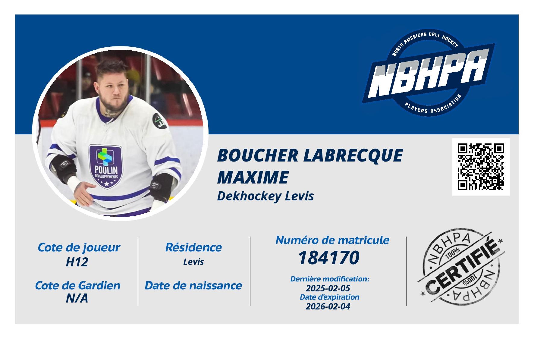 Boucher Labrecque Maxime