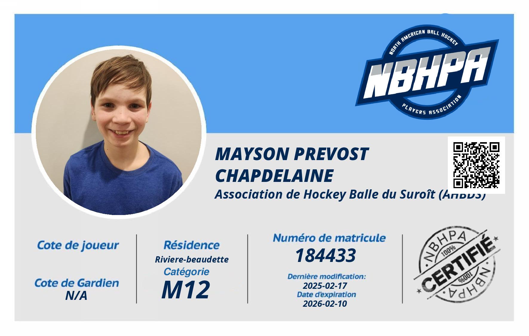 Mayson Prevost Chapdelaine