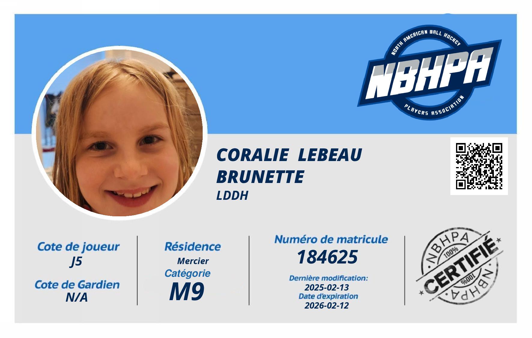Coralie  Lebeau Brunette 