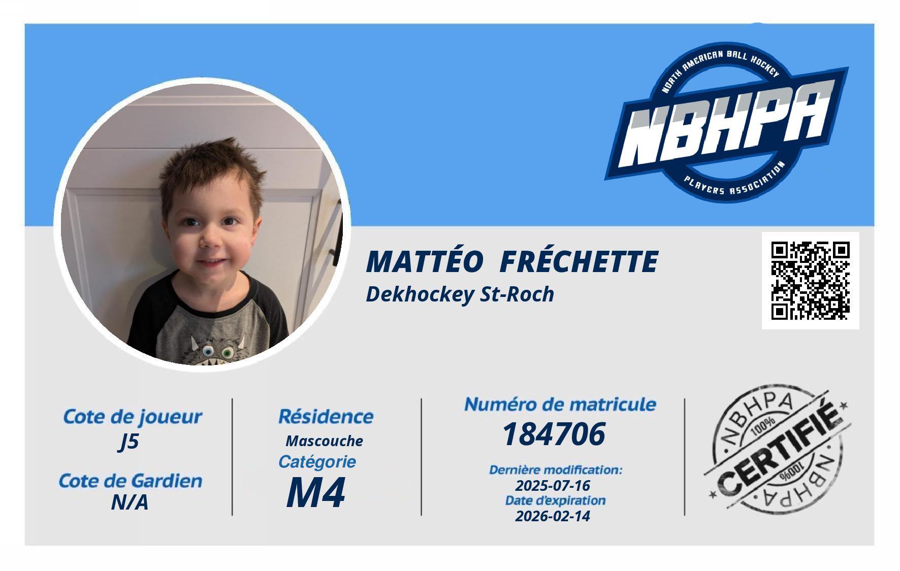 Mattéo  Fréchette 