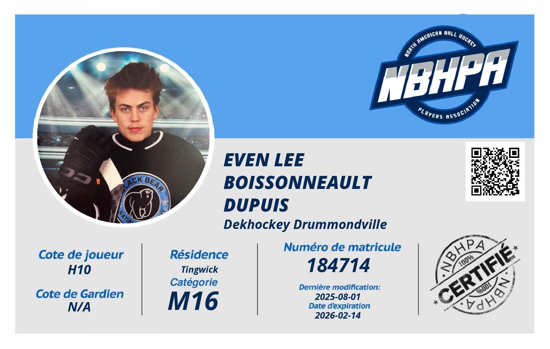 Even Lee Boissonneault Dupuis