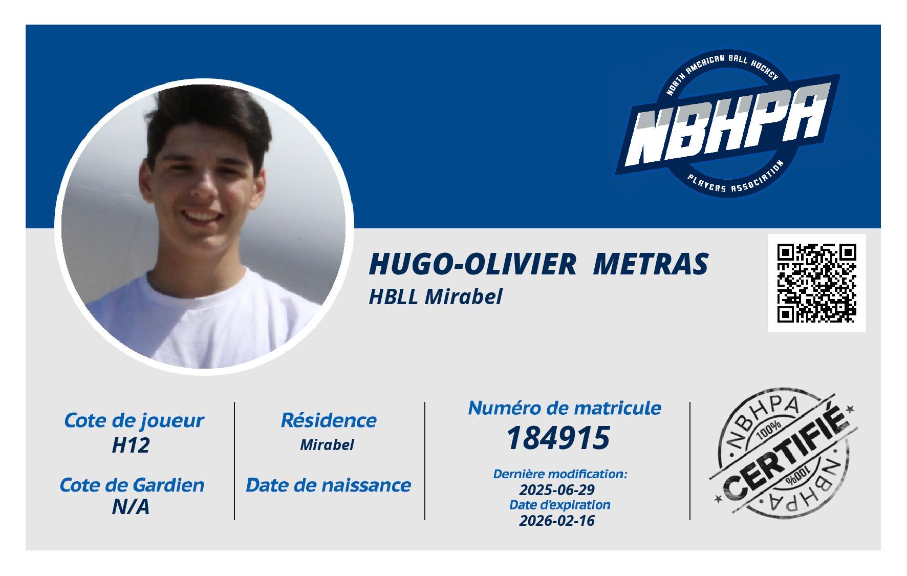 Hugo-Olivier  Metras