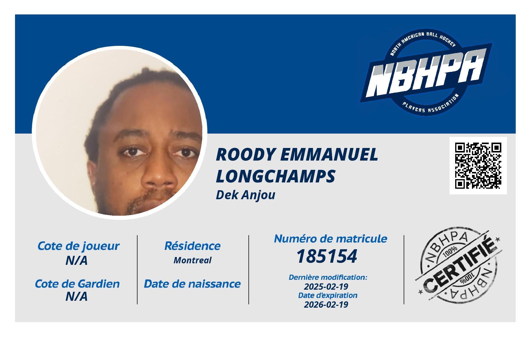 Roody Emmanuel  Longchamps