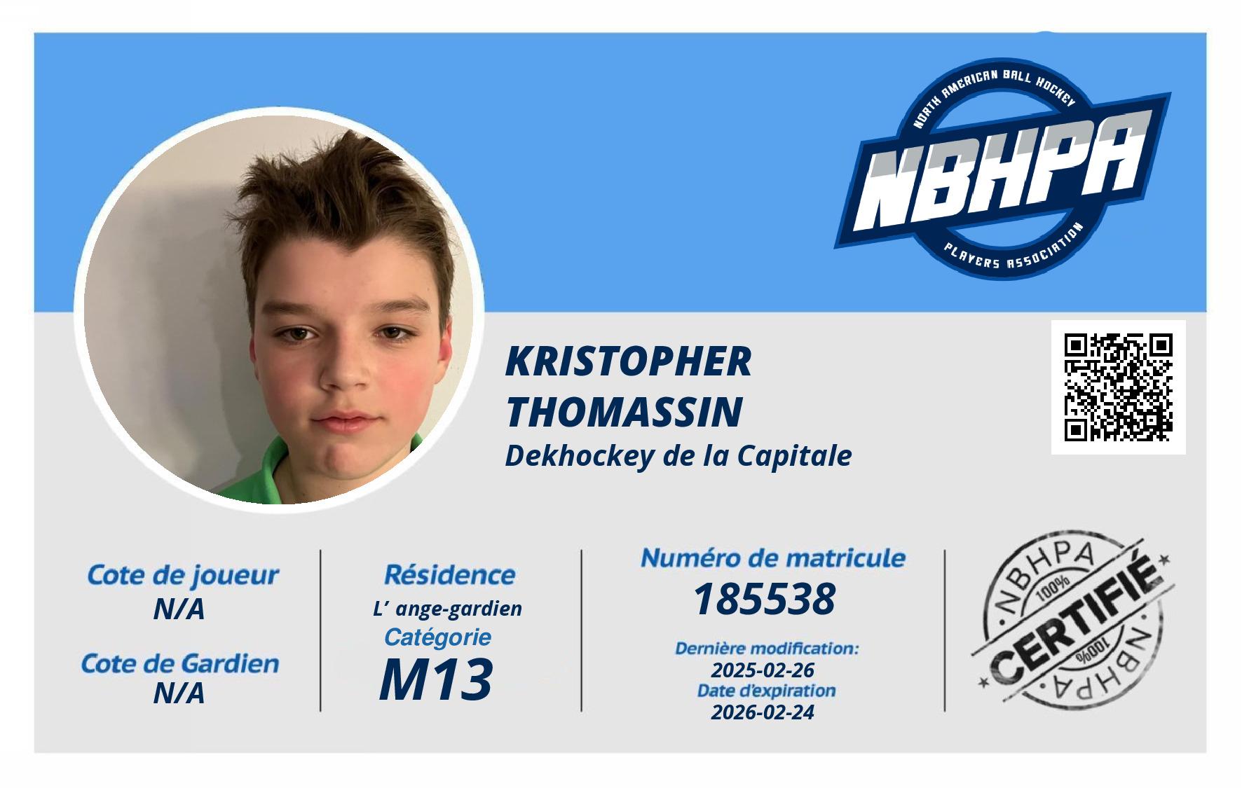 Kristopher  Thomassin 