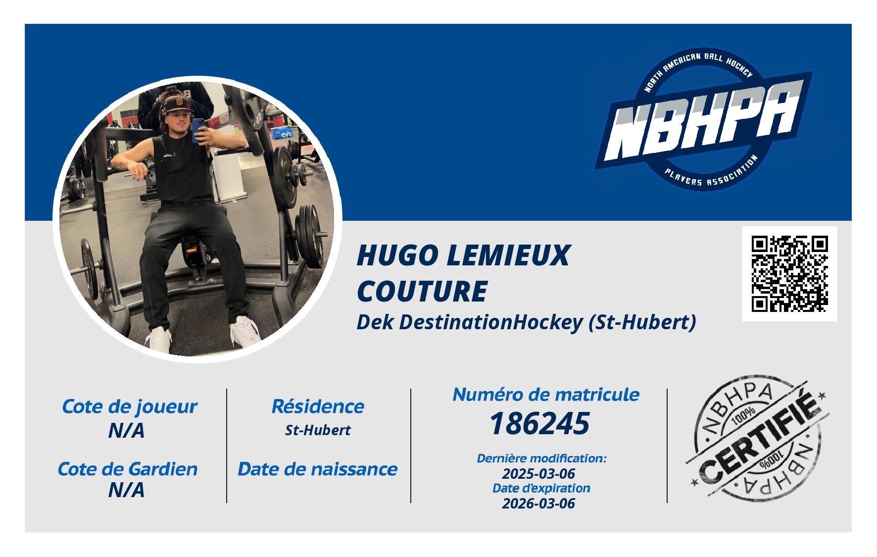 Hugo Lemieux couture 