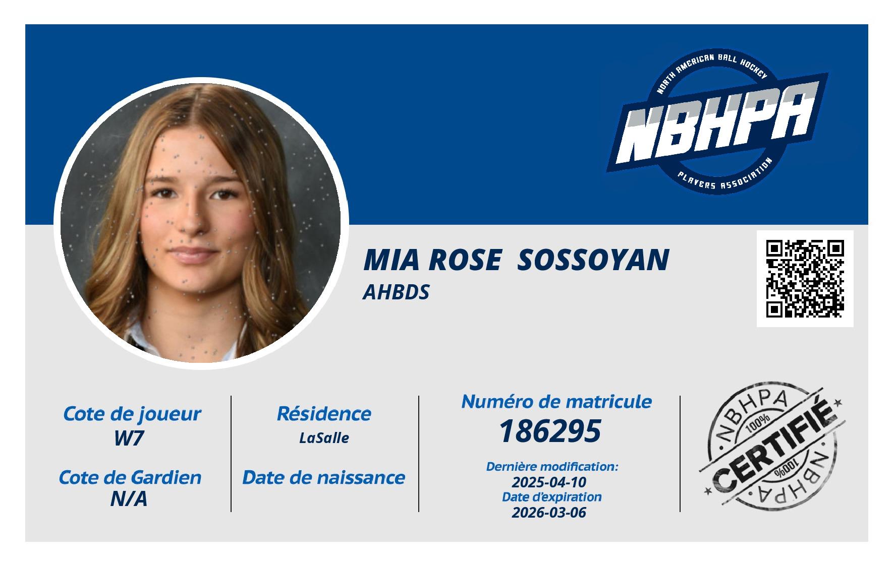 Mia Rose  Sossoyan