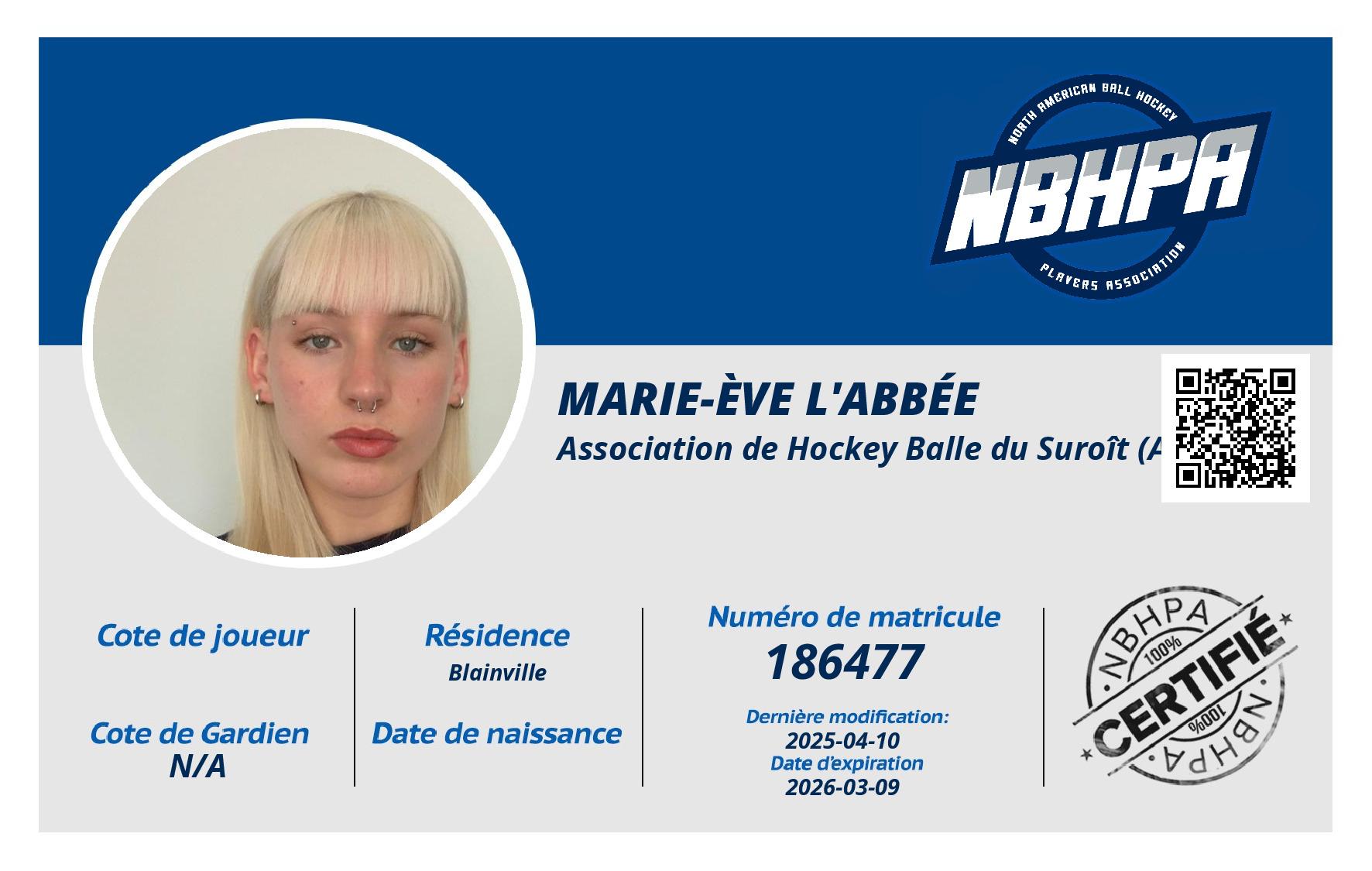 Marie-Ève L'Abbée