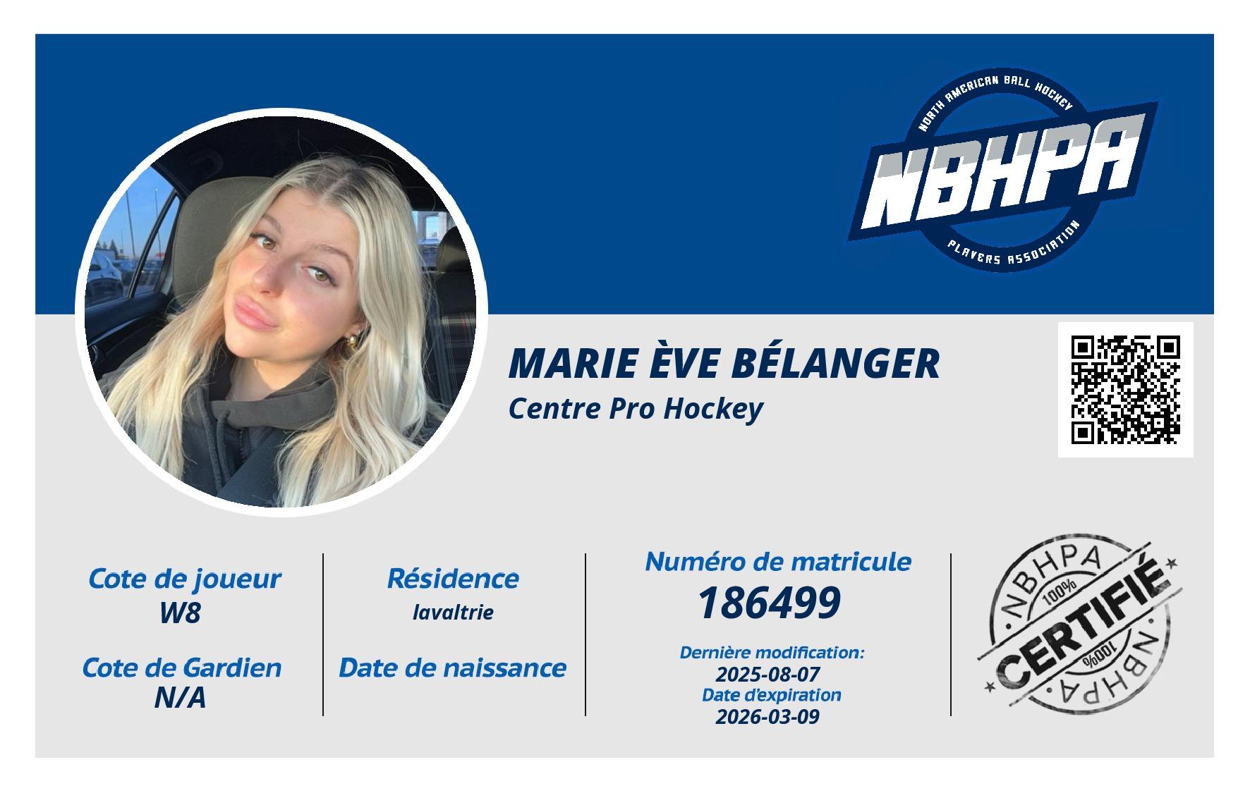 Marie ève Bélanger