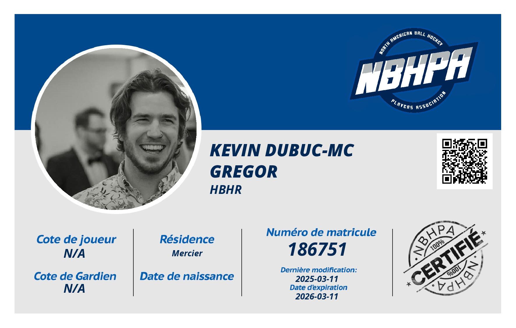 Kevin Dubuc-Mc gregor