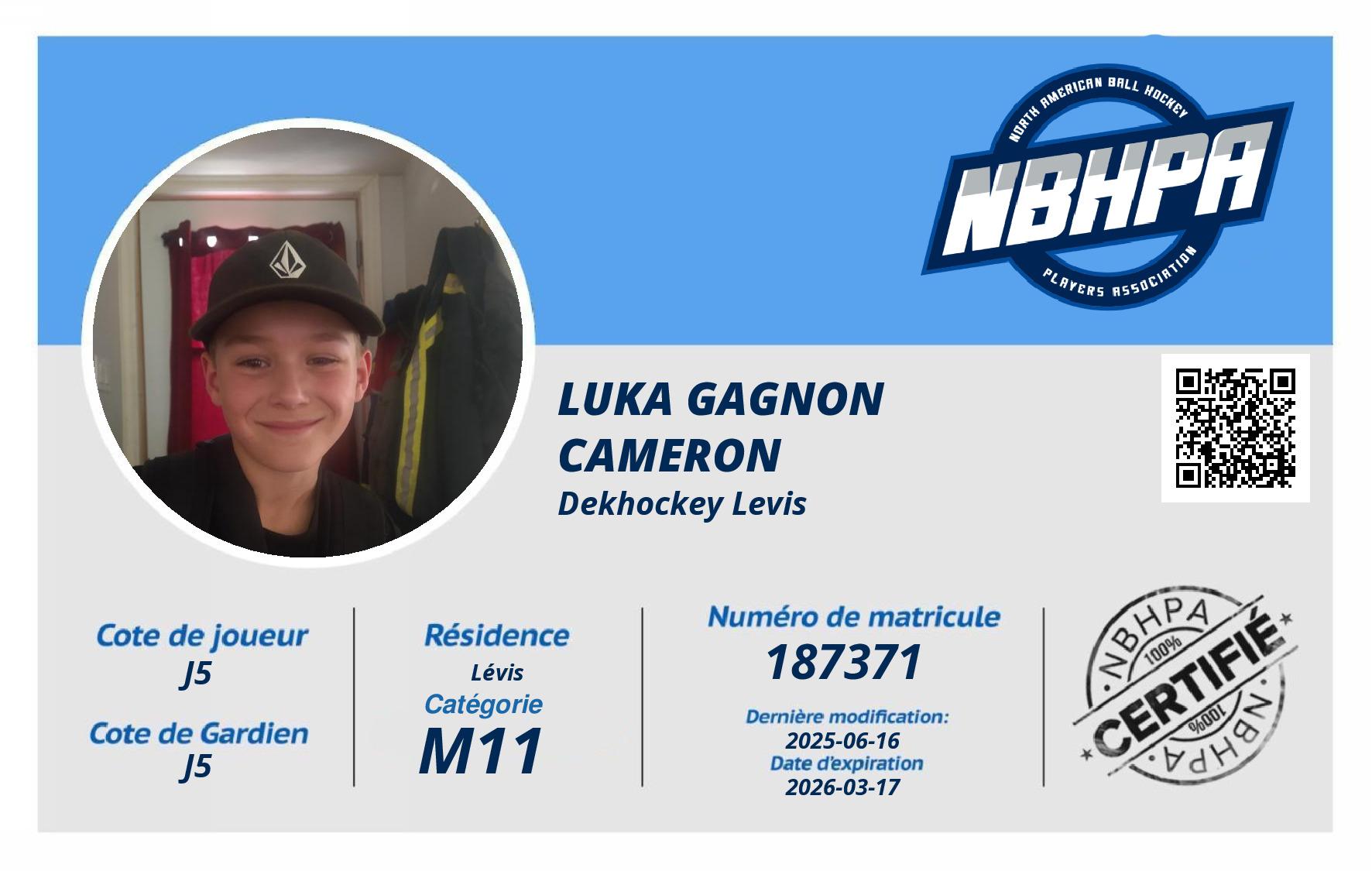Luka Gagnon Cameron
