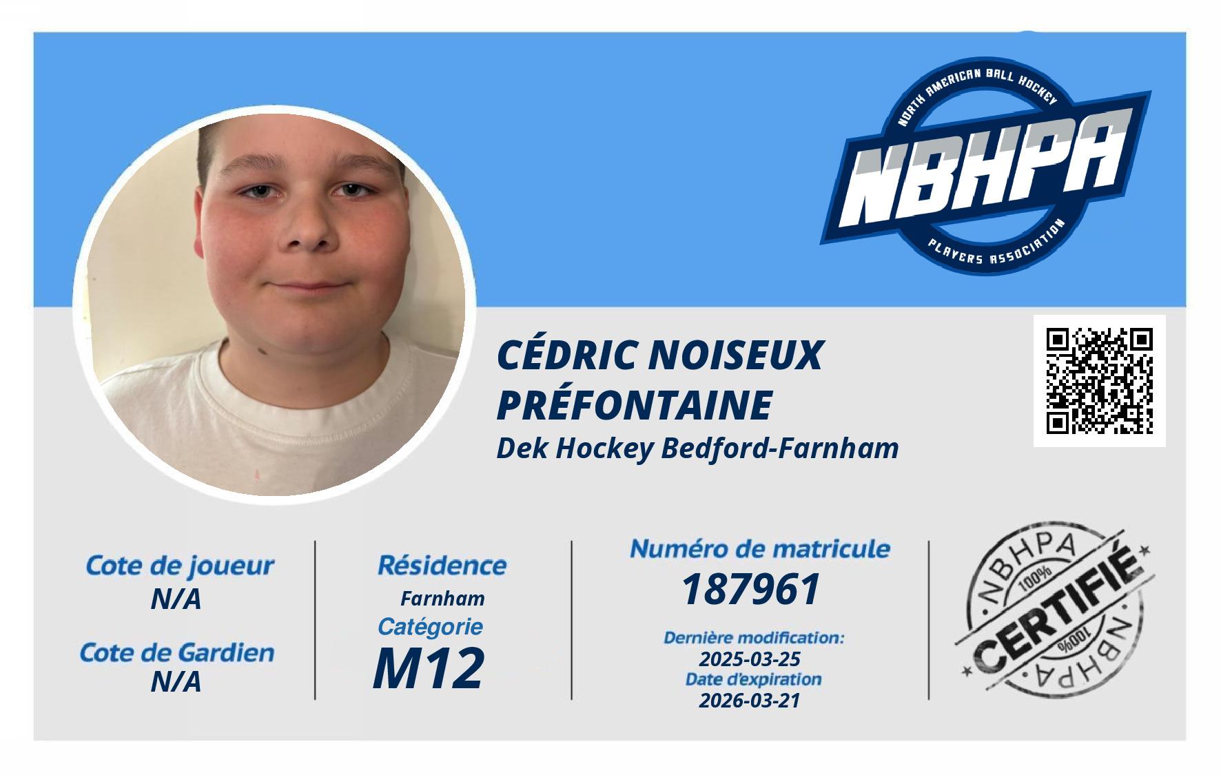 Cédric Noiseux Préfontaine