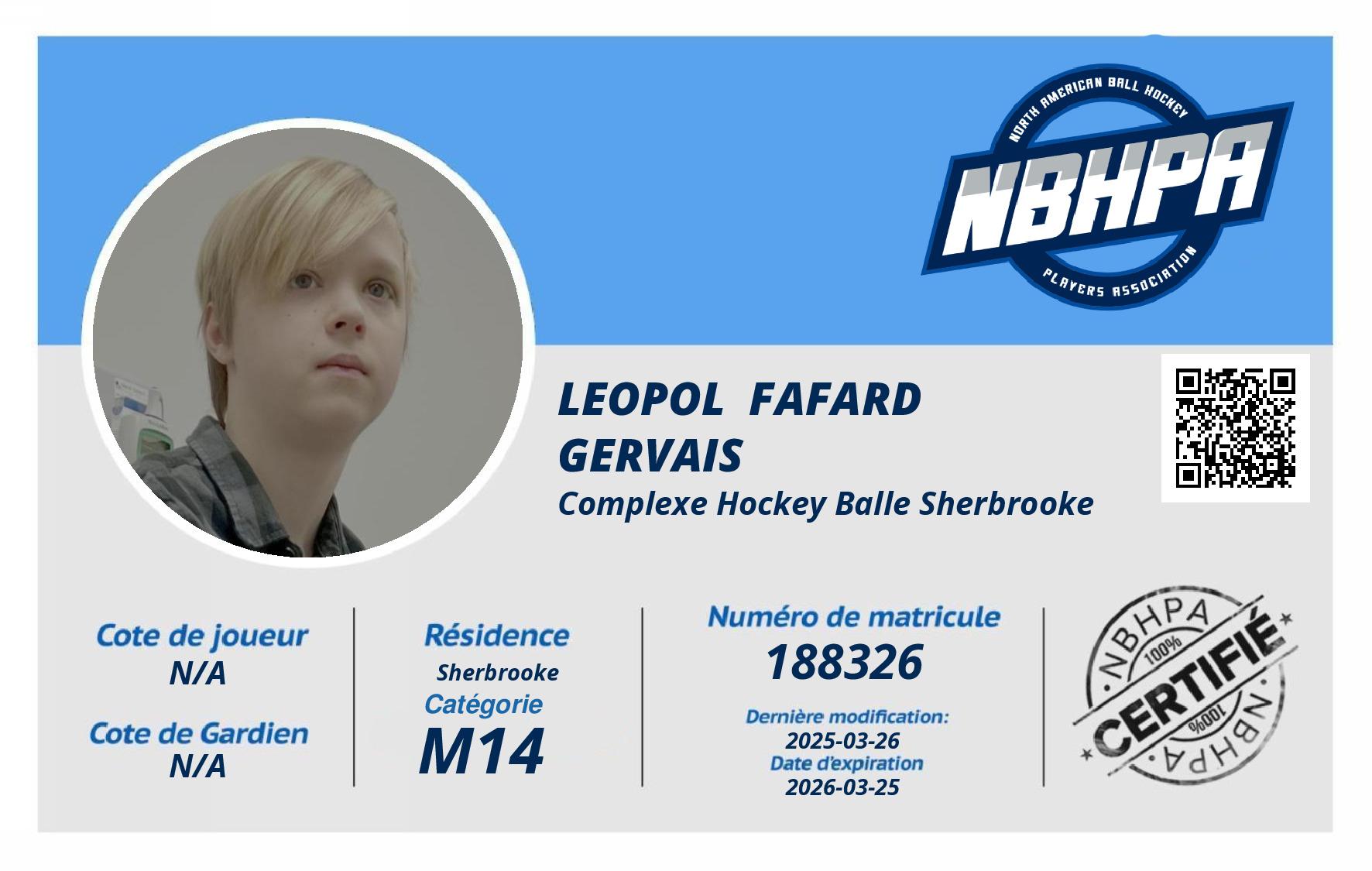 Leopol  Fafard Gervais 