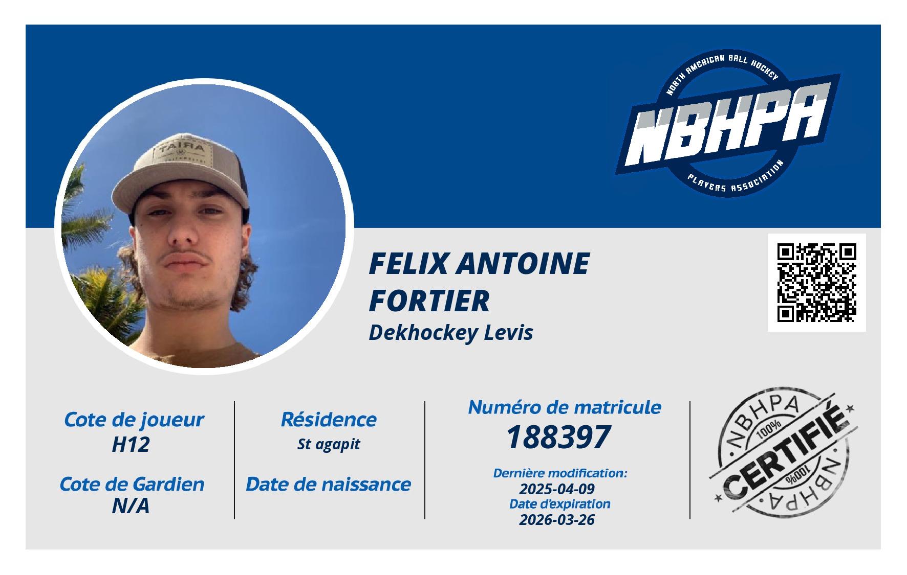 Felix Antoine  Fortier