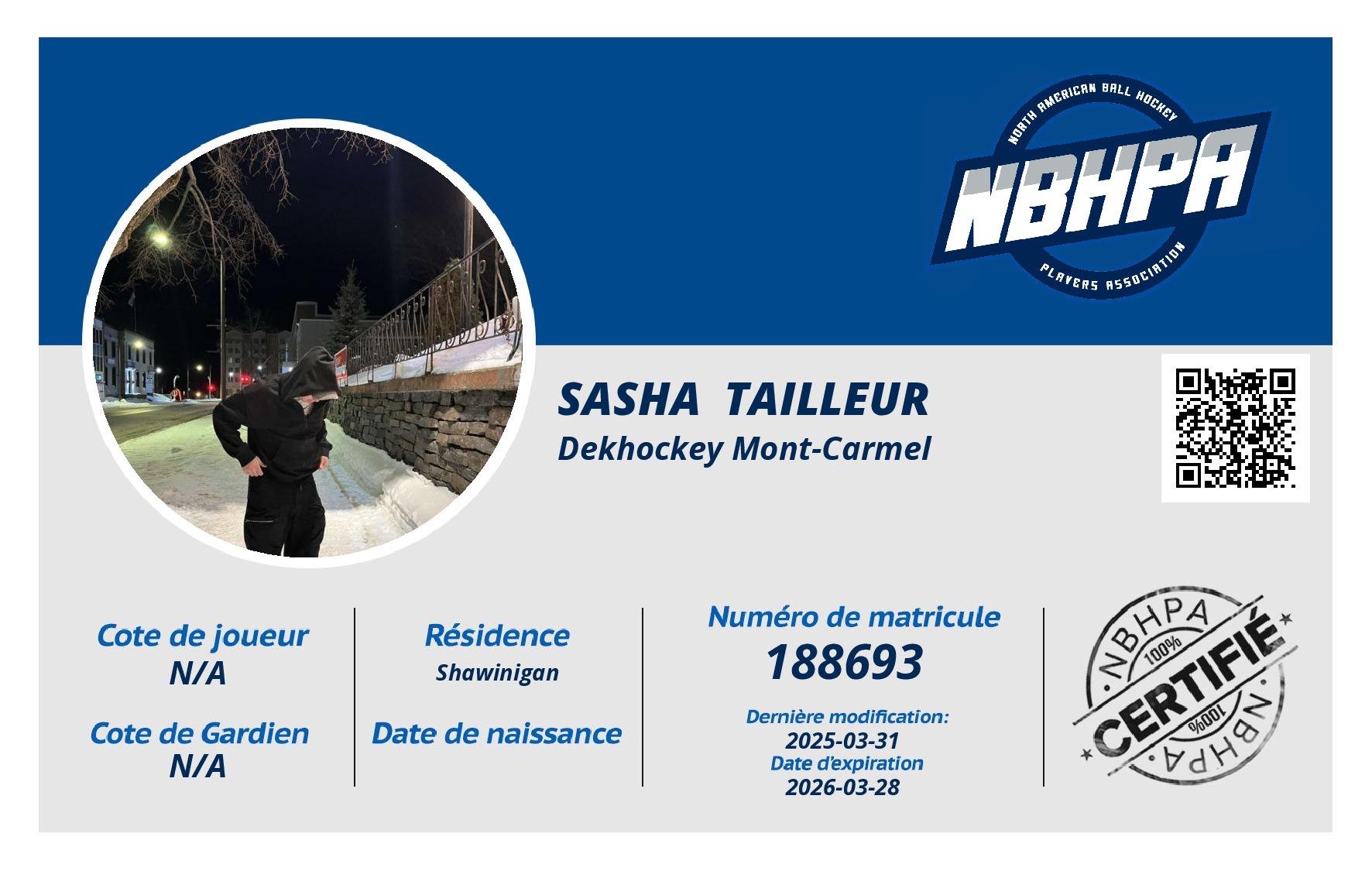 Sasha  Tailleur 