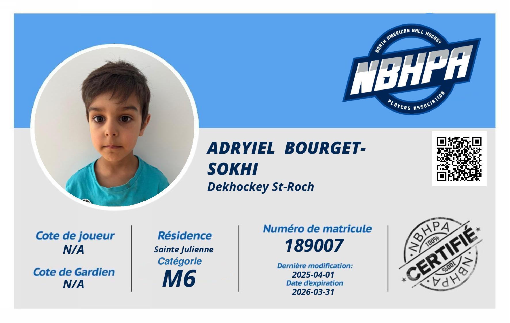 Adryiel  Bourget- Sokhi