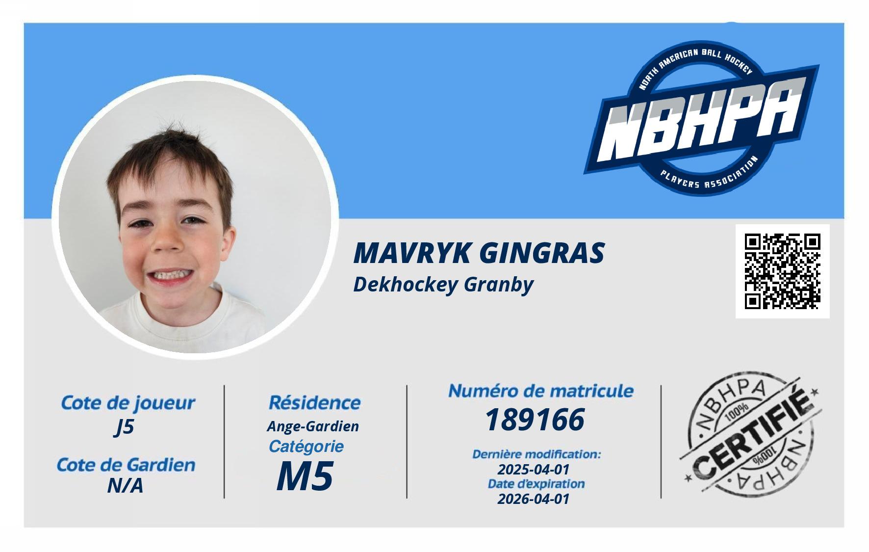 Mavryk Gingras
