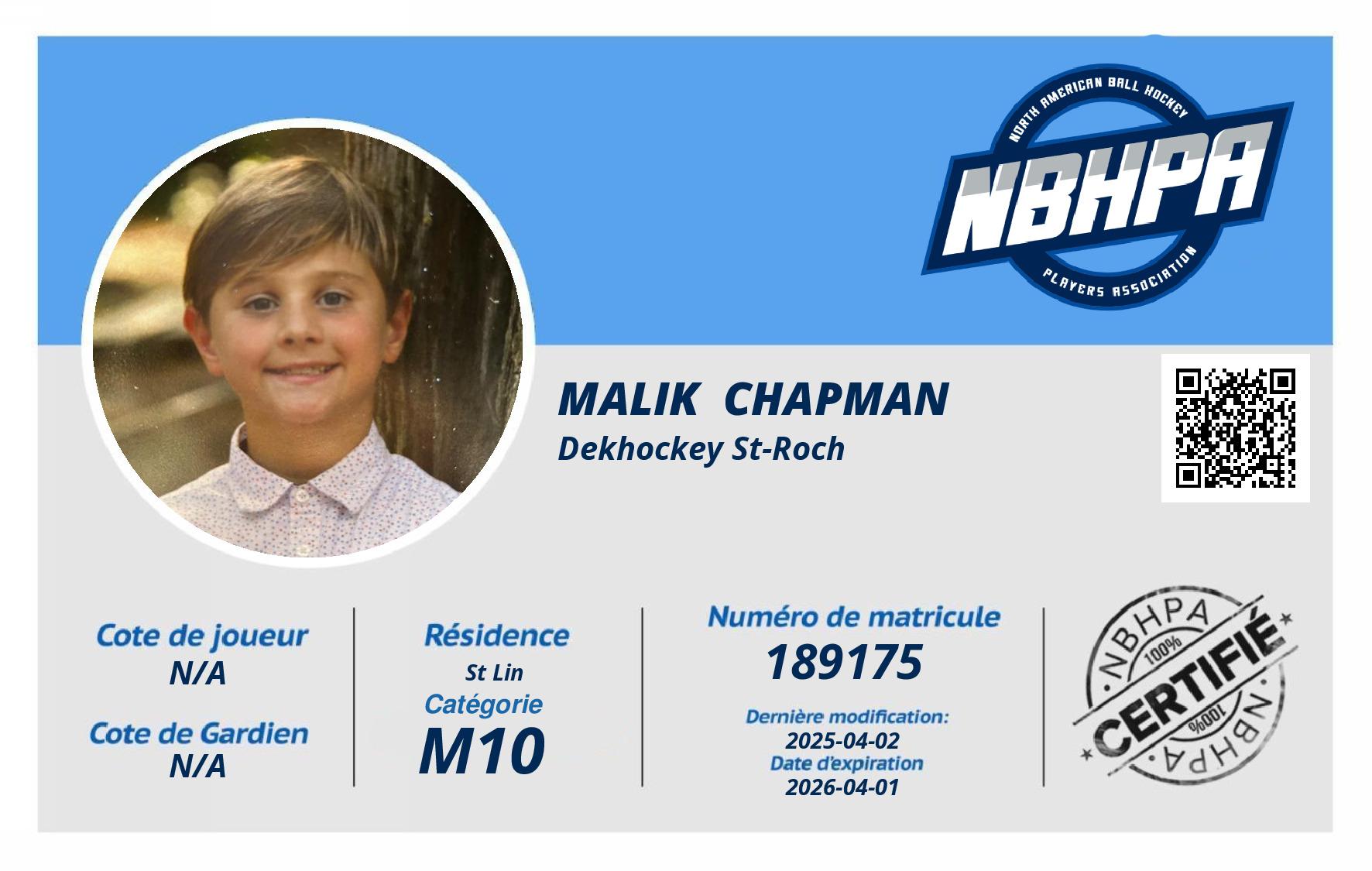 Malik  Chapman 