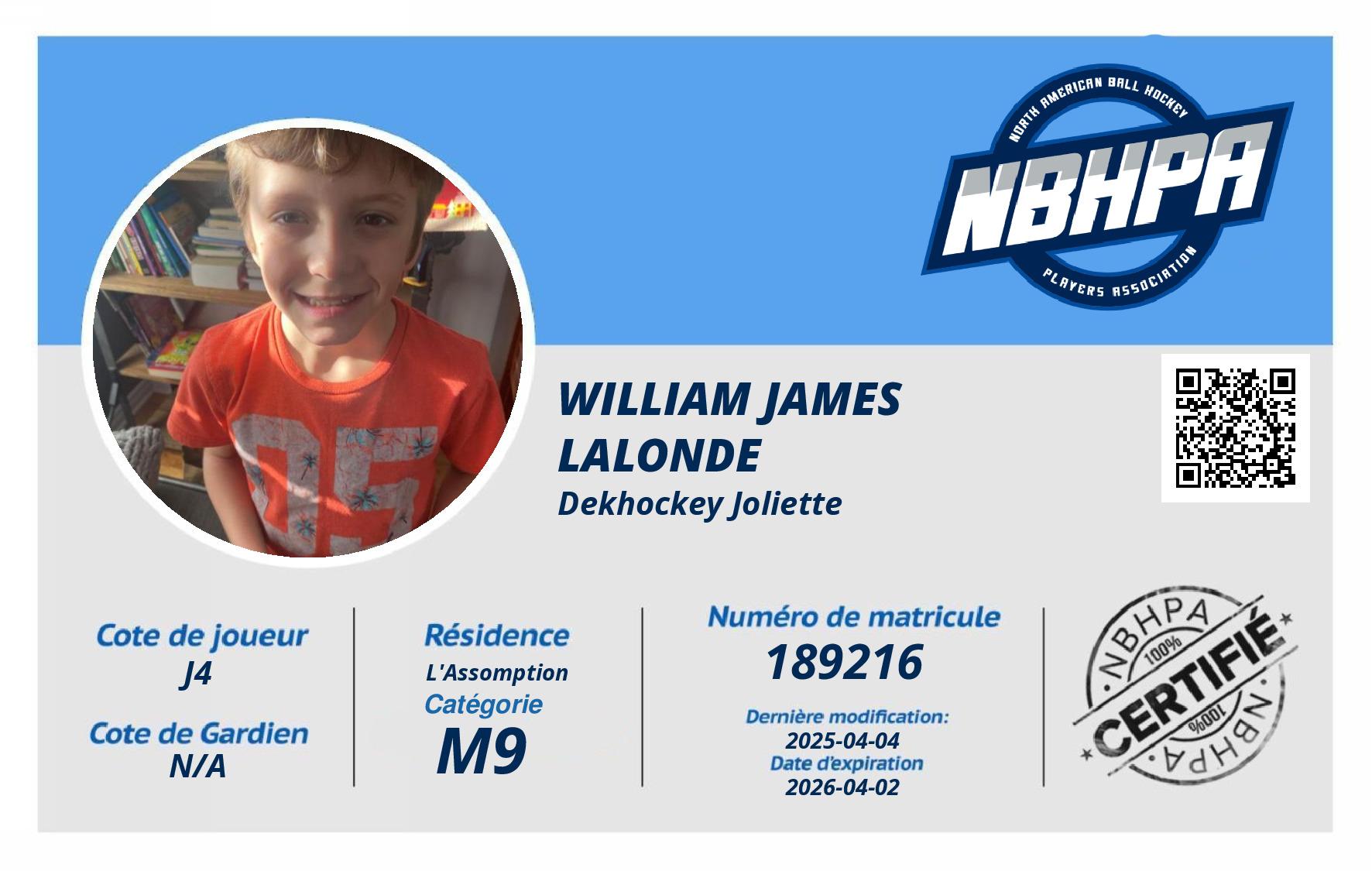 William James  Lalonde