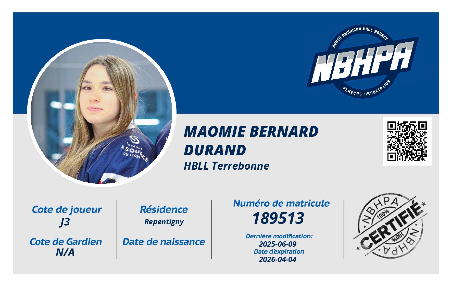MAOMIE BERNARD DURAND