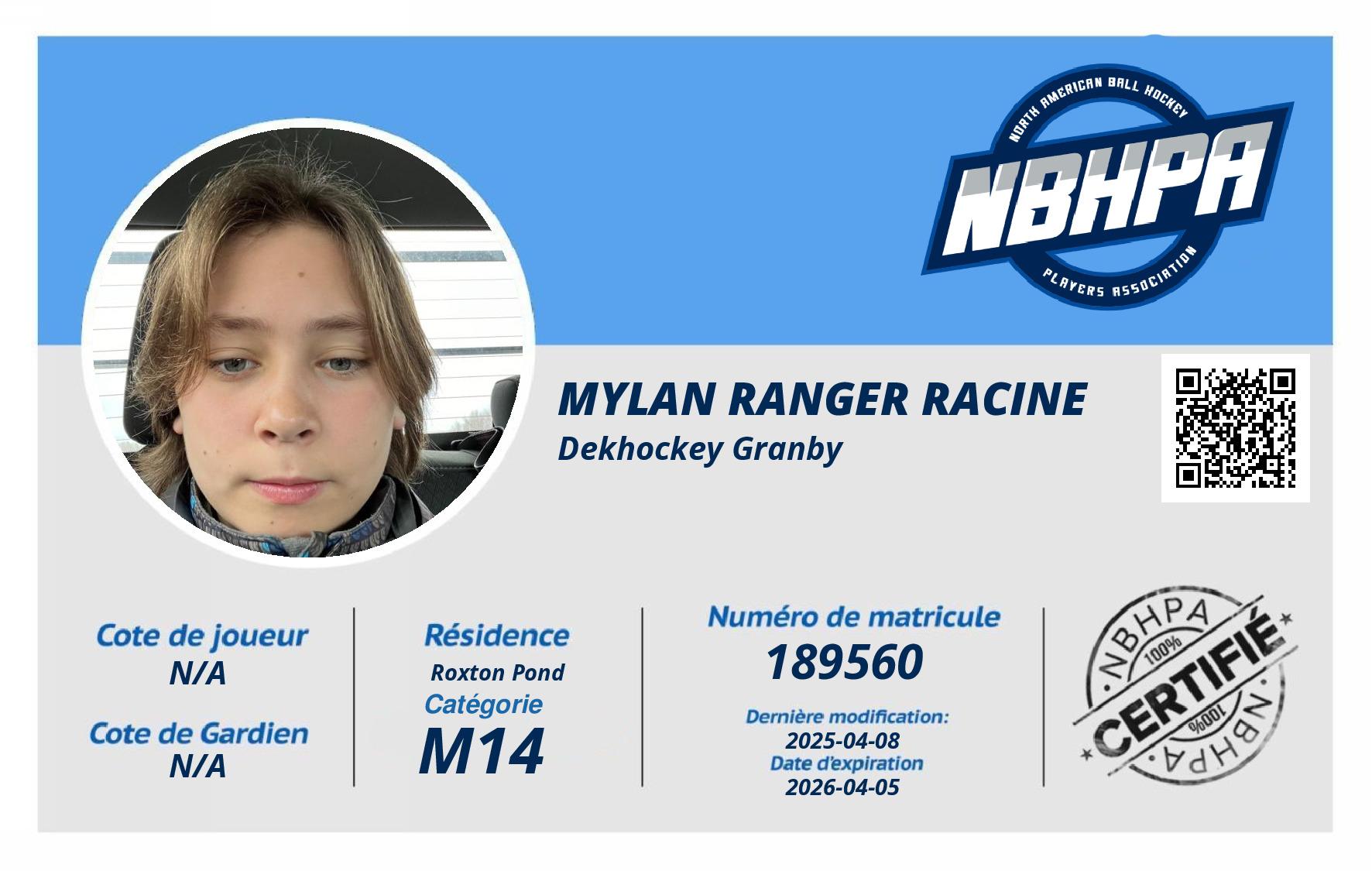 Mylan Ranger Racine
