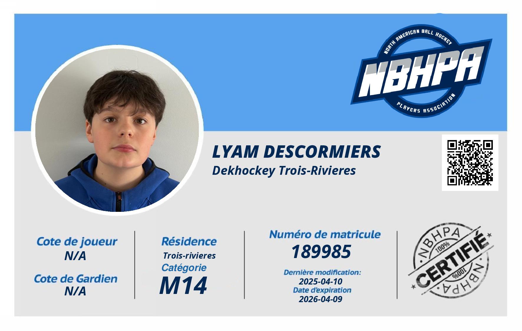 Lyam Descormiers 