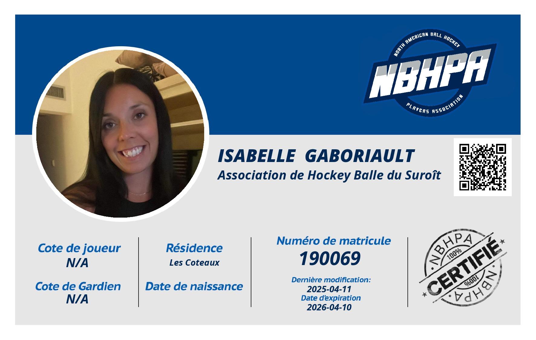 Isabelle  Gaboriault 