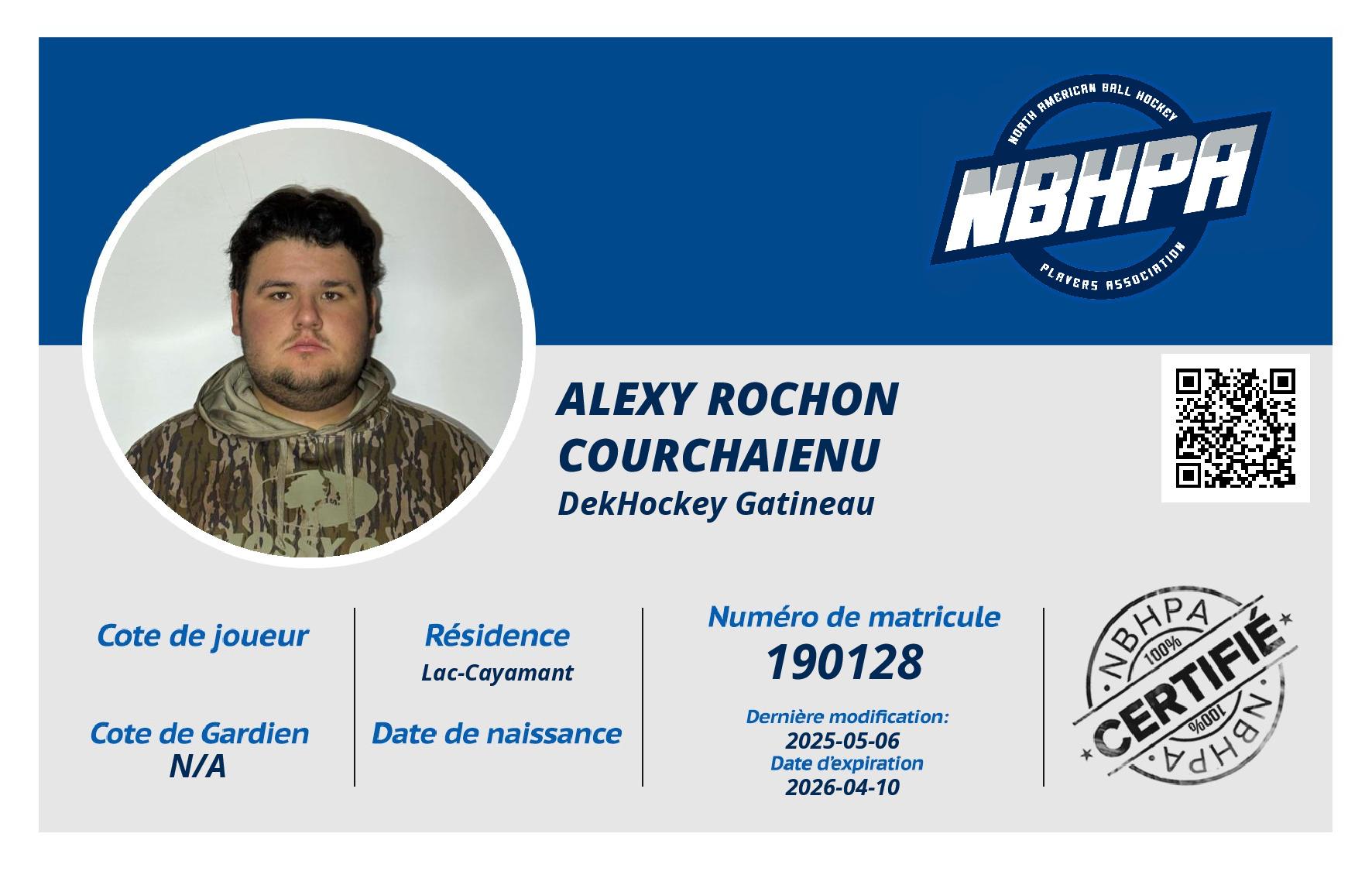 Alexy Rochon courchaienu