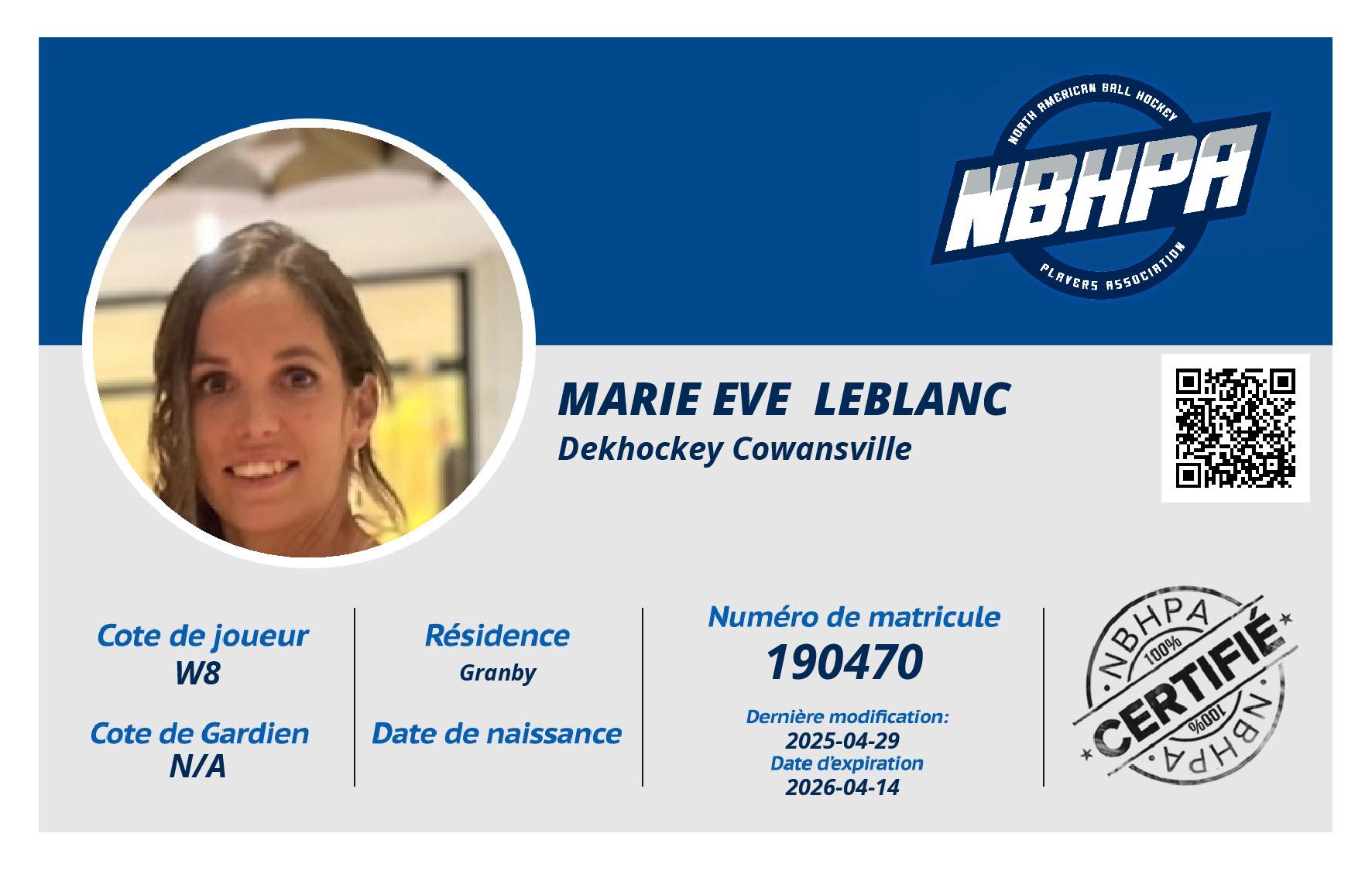 Marie Eve  Leblanc 