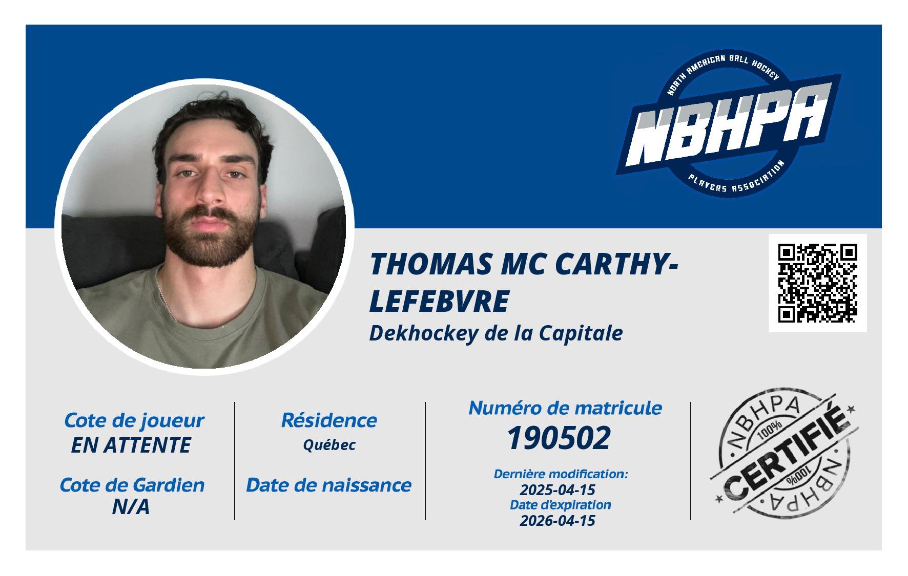 Thomas Mc Carthy-Lefebvre