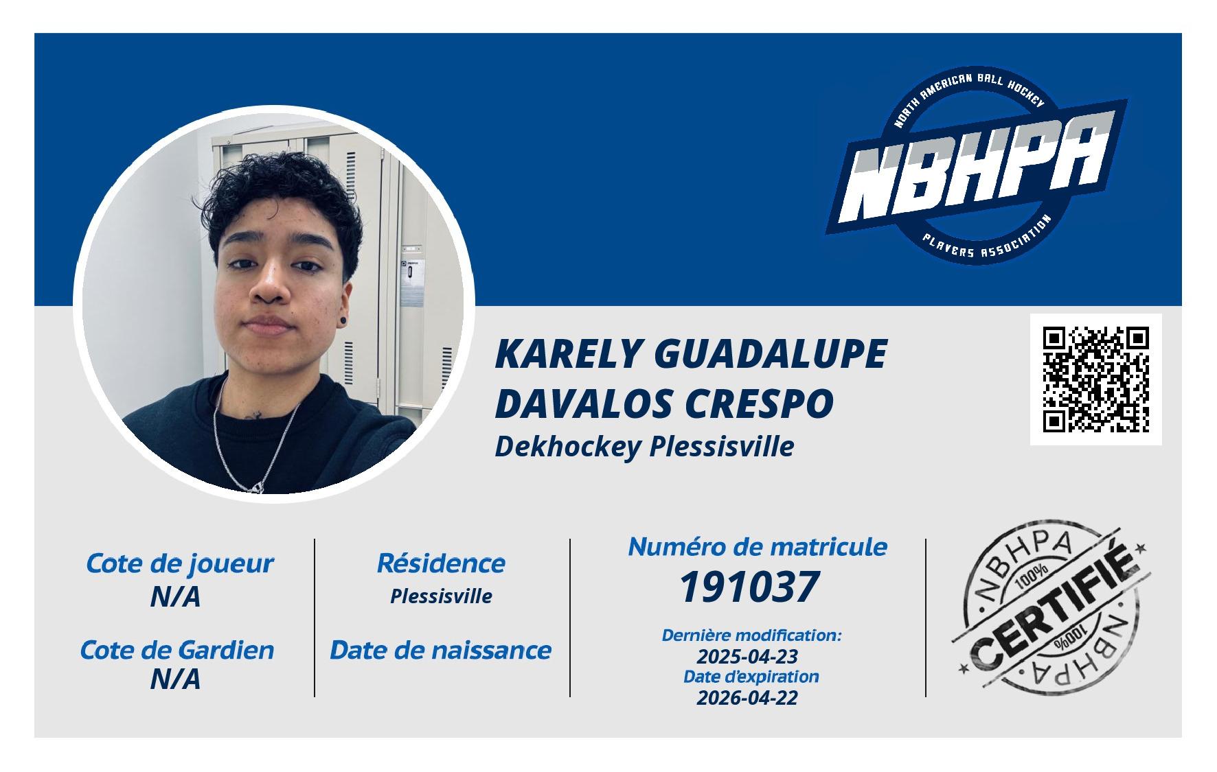 Karely Guadalupe  Davalos Crespo