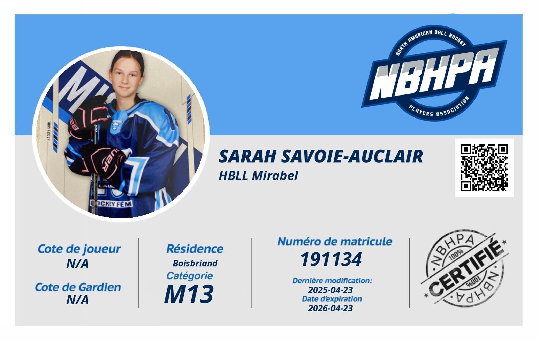 Sarah Savoie-Auclair