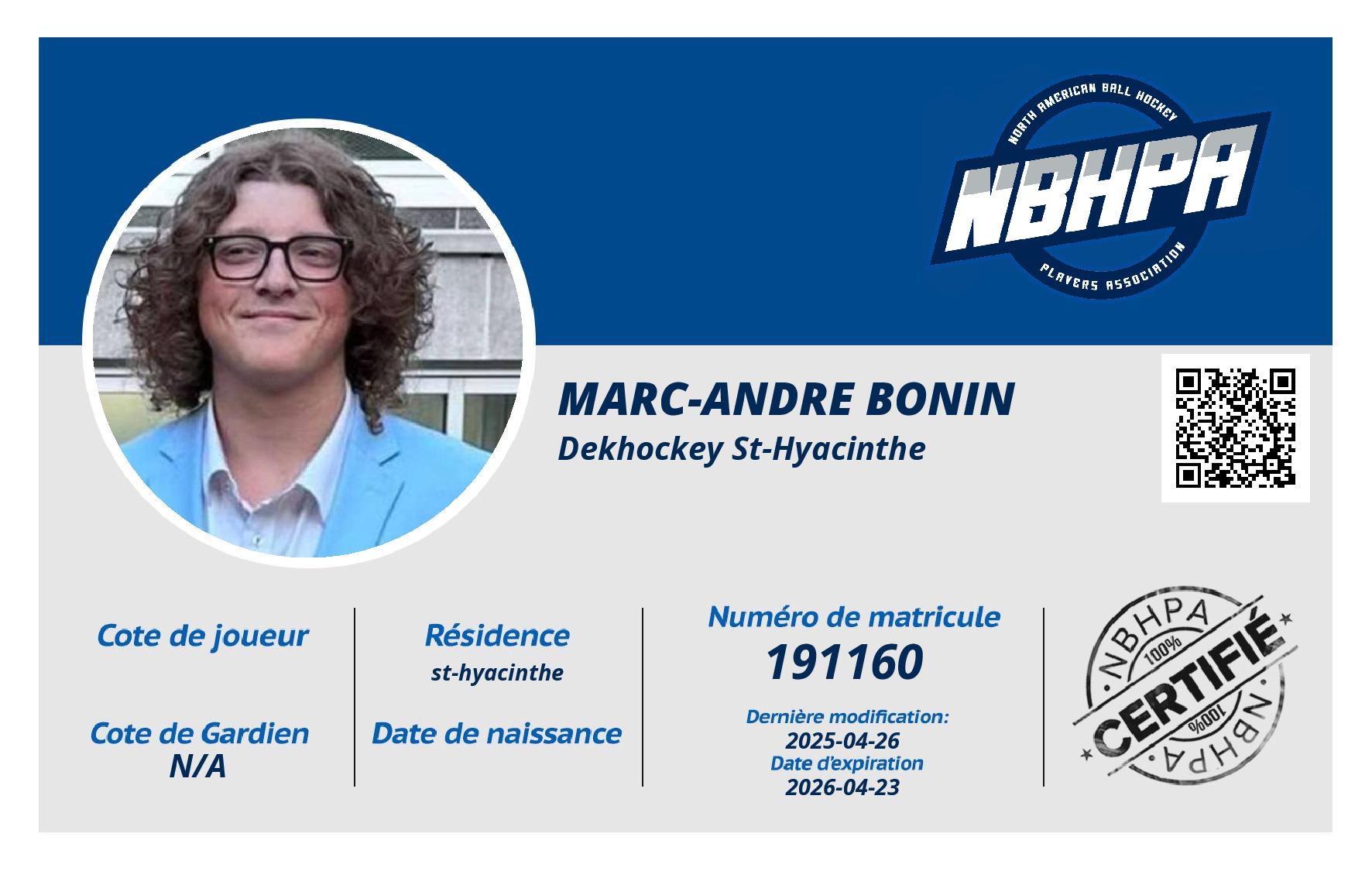 Marc-Andre Bonin