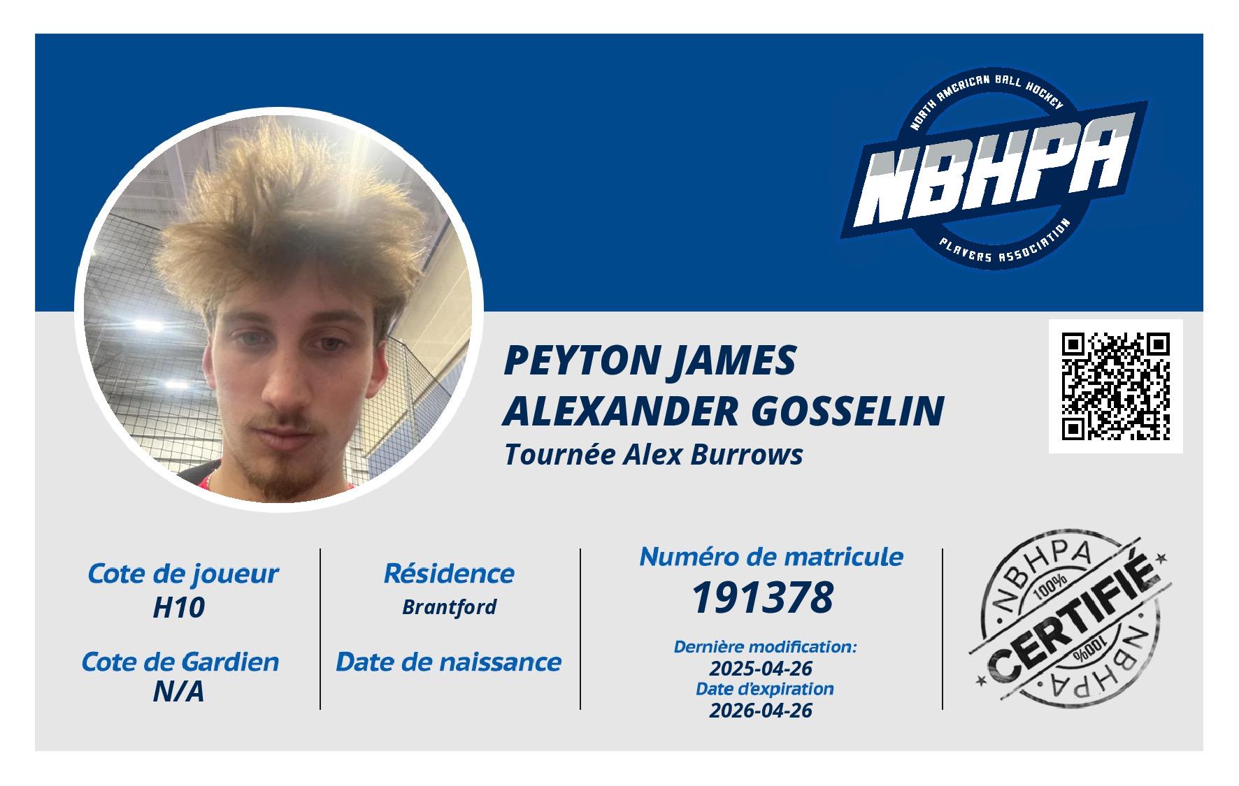 Peyton James Alexander Gosselin