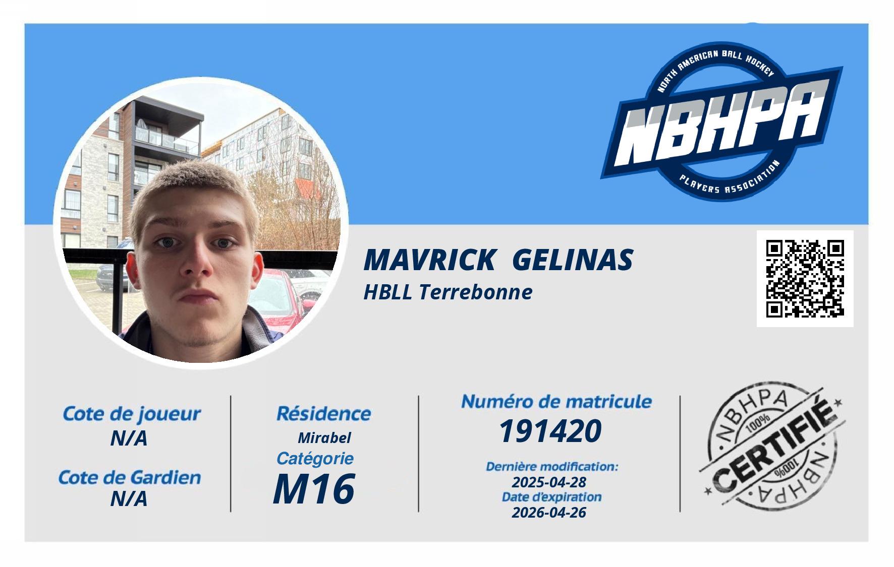 Mavrick  Gelinas 