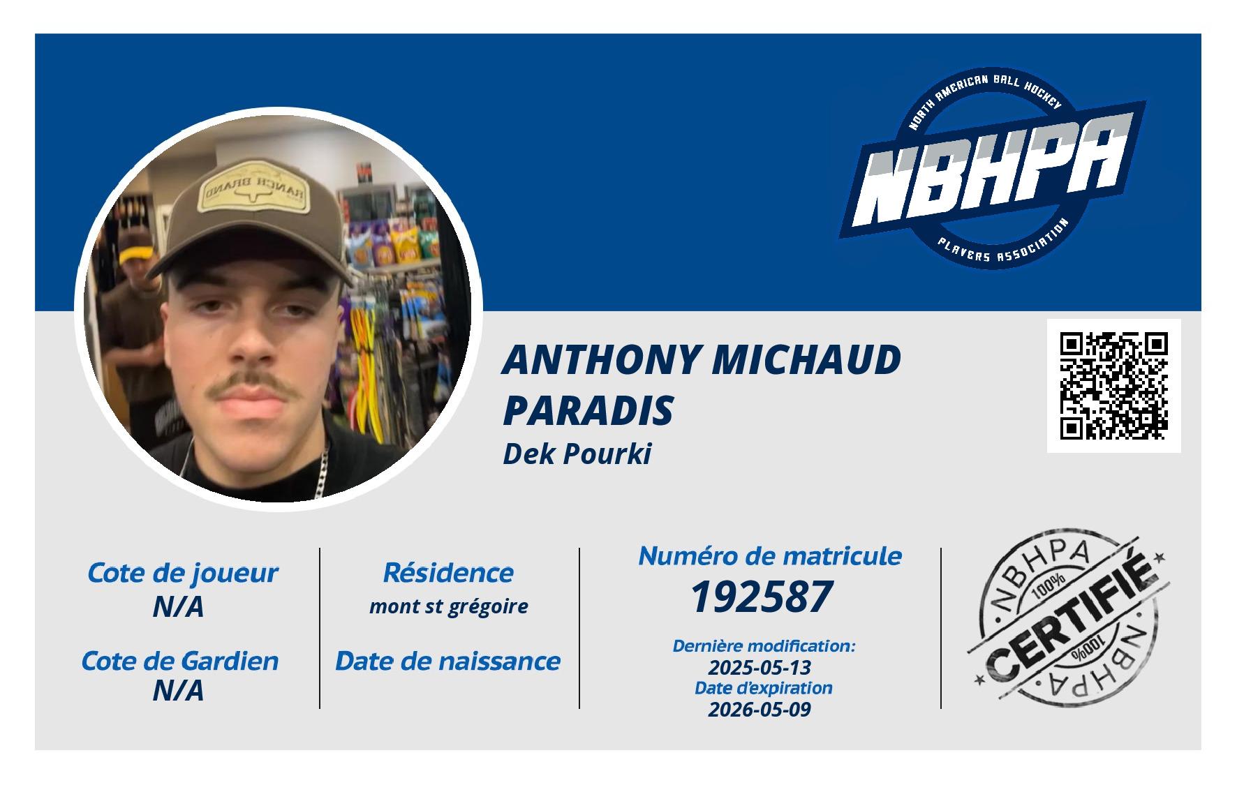 anthony michaud paradis