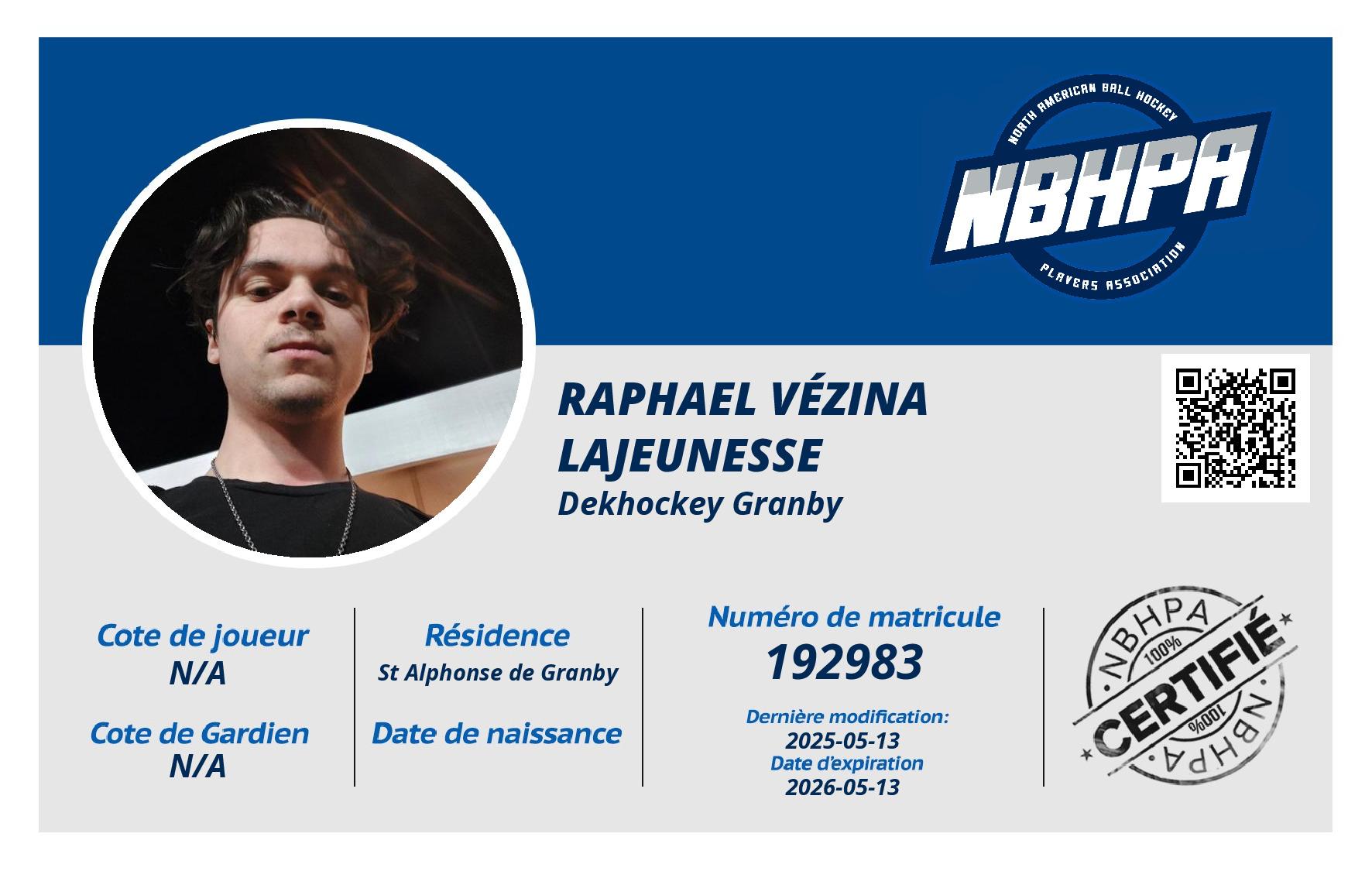 Raphael Vézina Lajeunesse