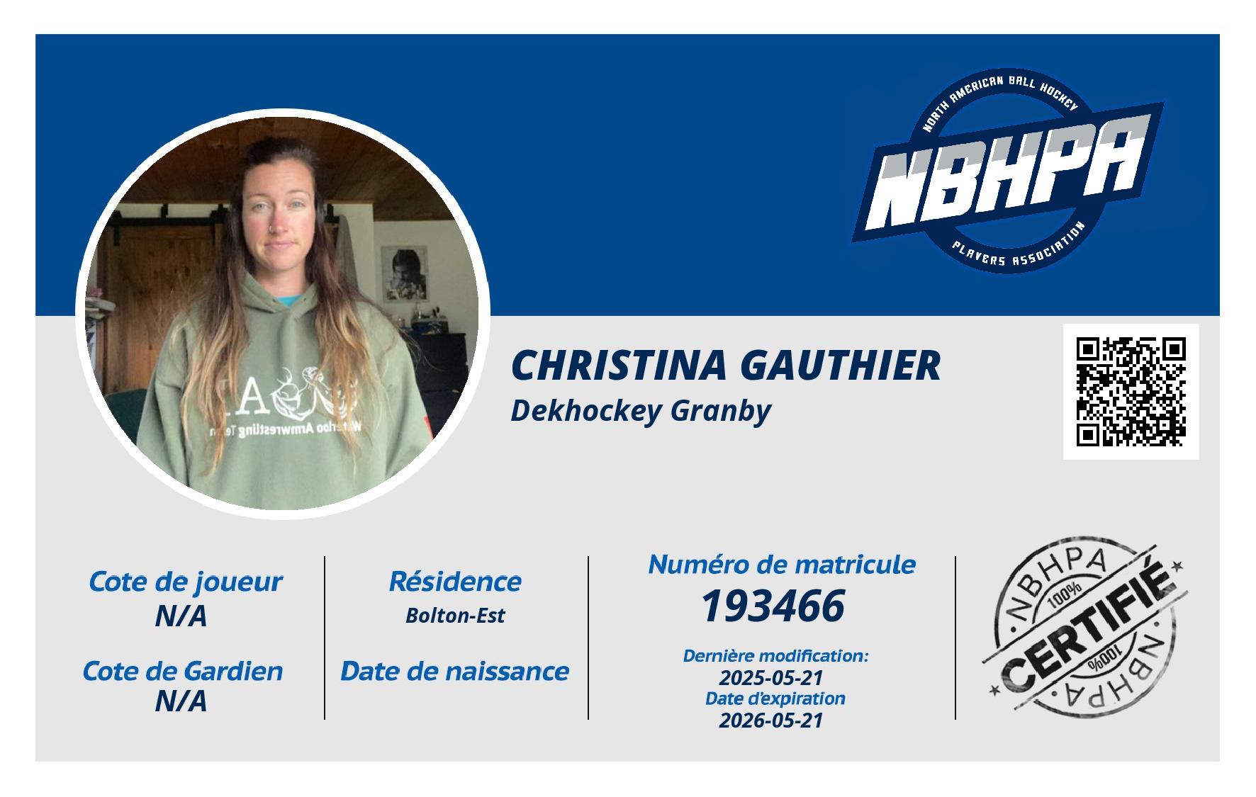 Christina Gauthier