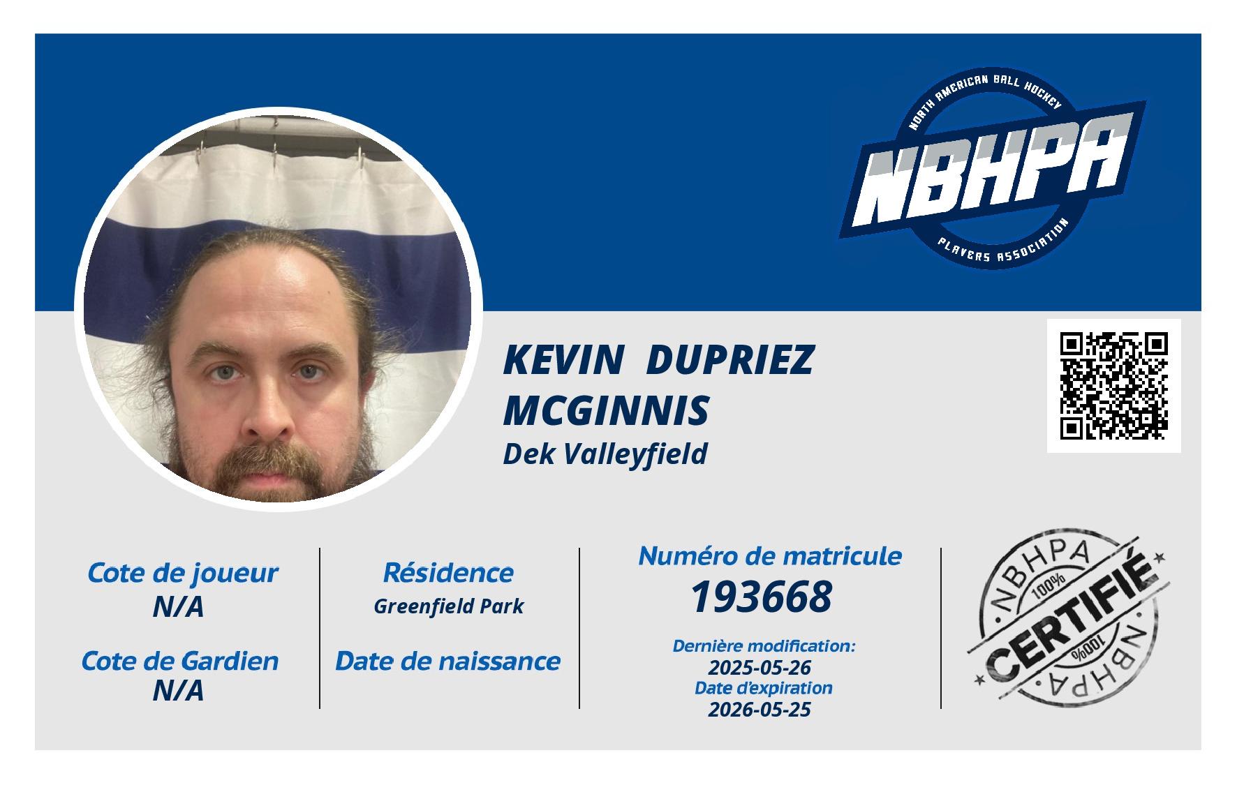 Kevin  Dupriez McGinnis
