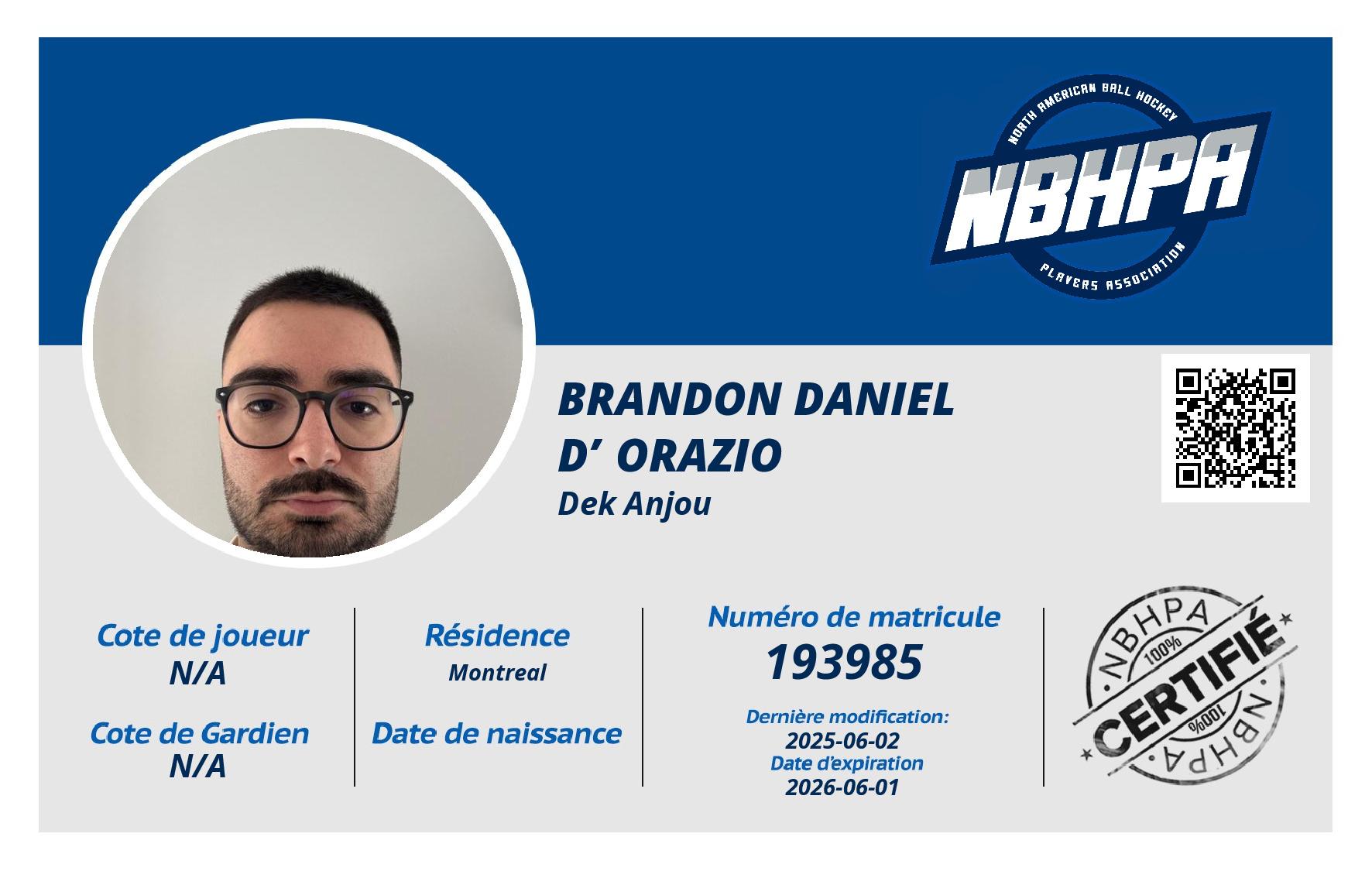 Brandon Daniel D’Orazio