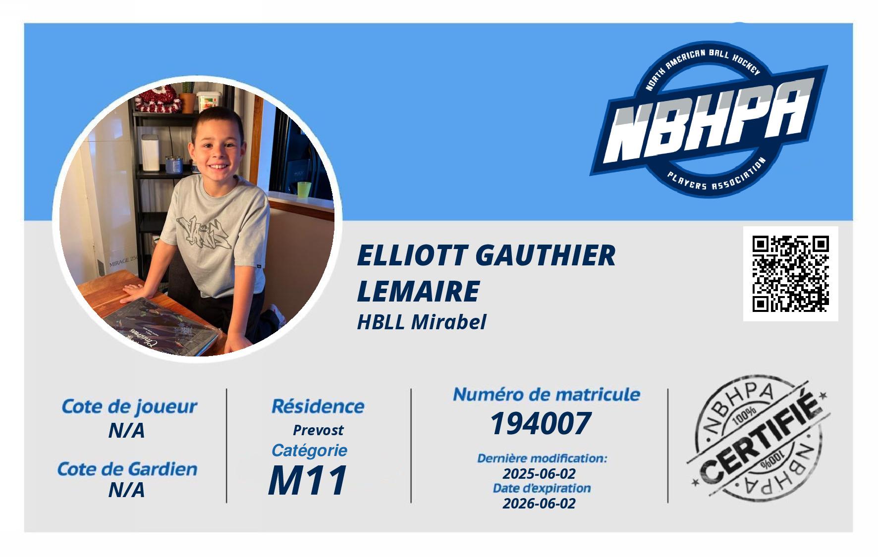 Elliott Gauthier lemaire