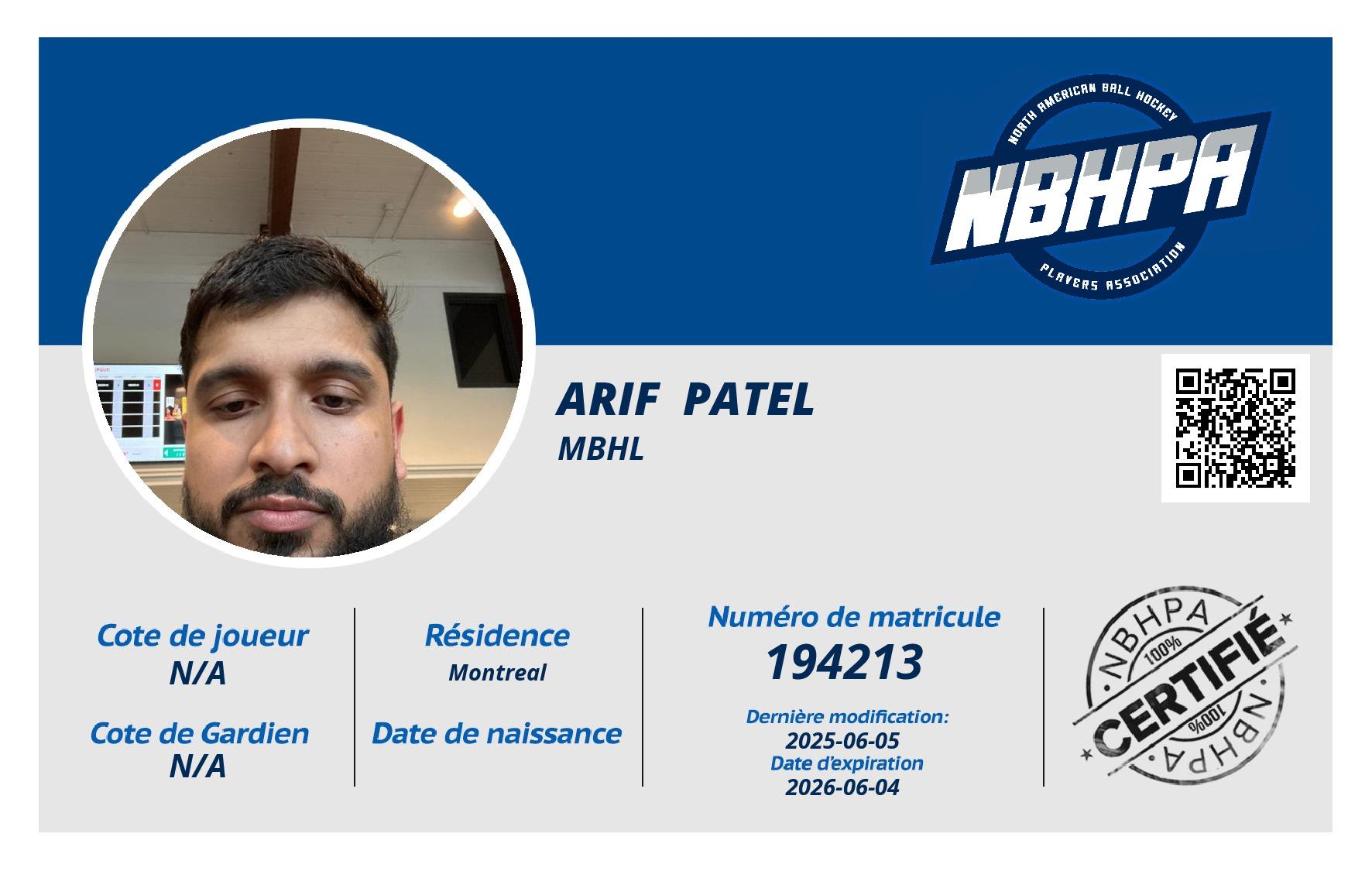 Arif  Patel