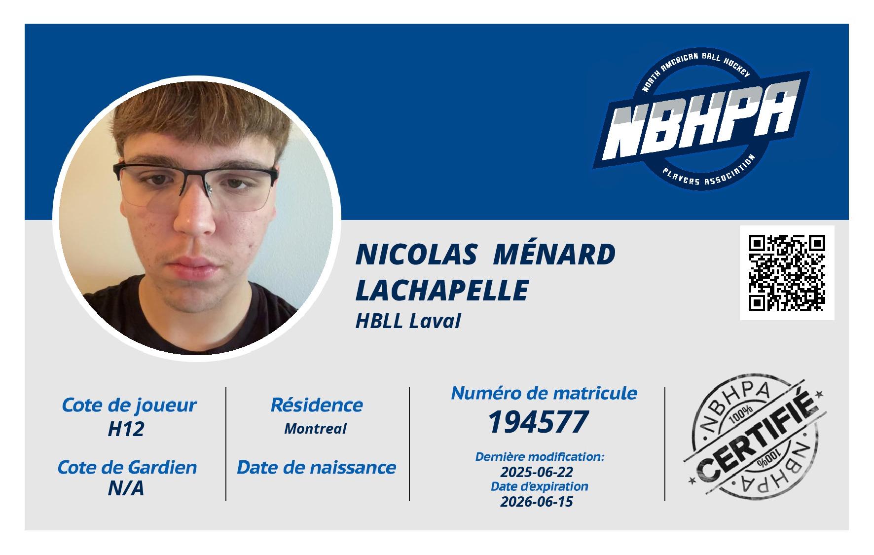 Nicolas  Ménard Lachapelle