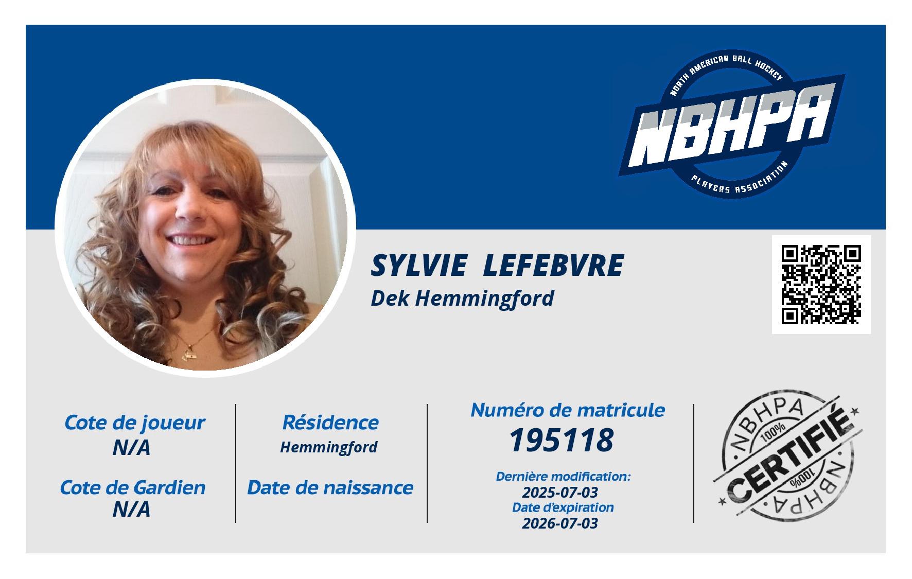 Sylvie  Lefebvre 