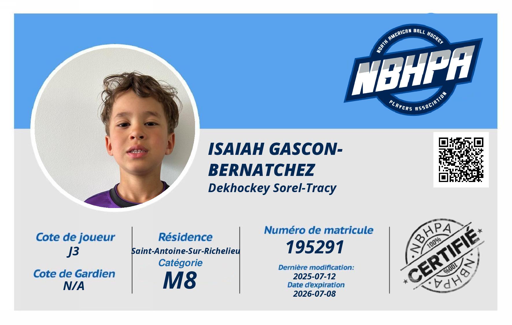 Isaiah Gascon-Bernatchez