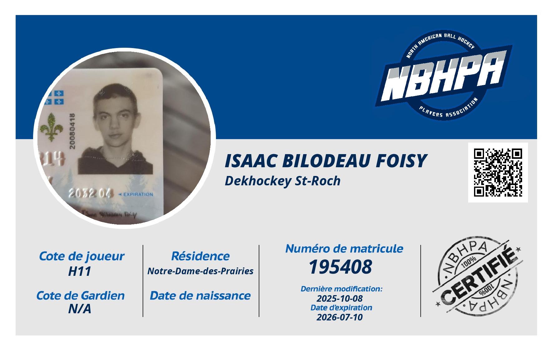 Isaac Bilodeau foisy