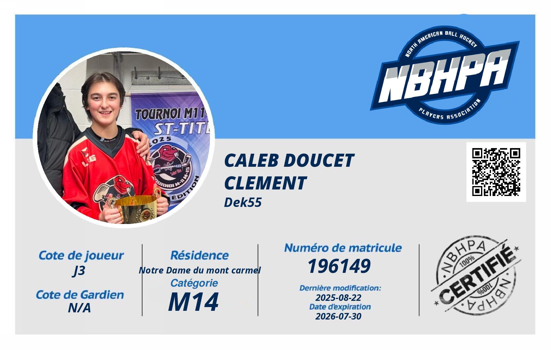 Caleb Doucet clement 