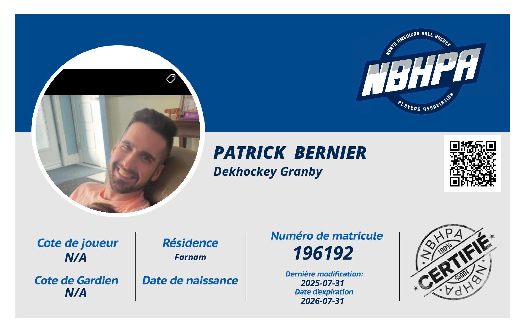 Patrick  Bernier
