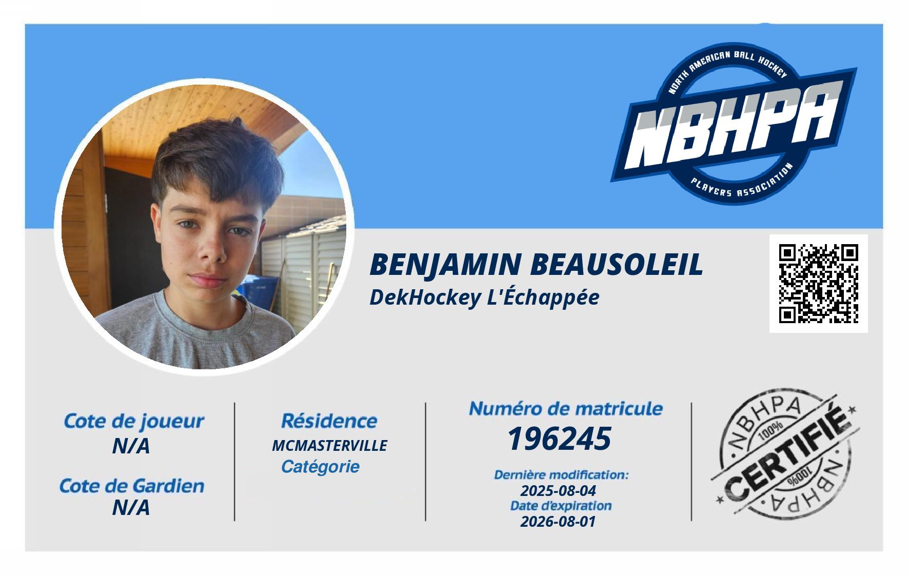 BENJAMIN Beausoleil 