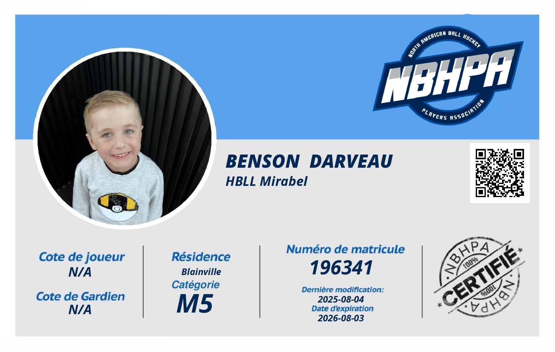 Benson  Darveau