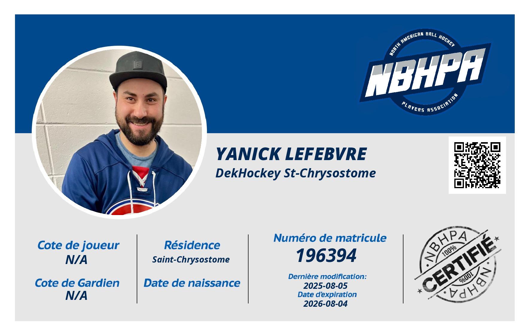 Yanick Lefebvre